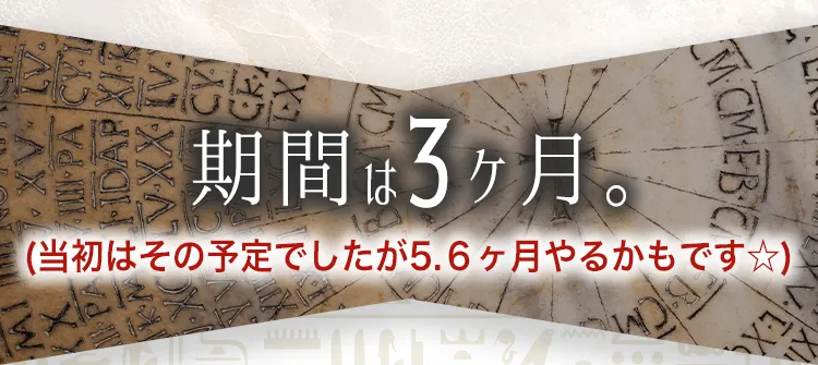 期間は3ヶ月。